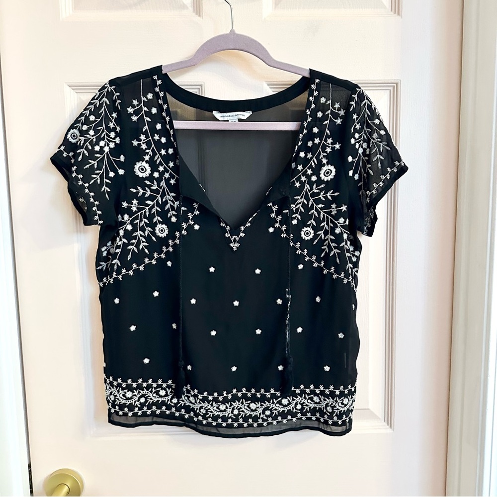 Sheer black American Eagle top